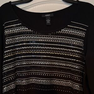 Alfani Black Dress with Silver/Gold/Black embellishments